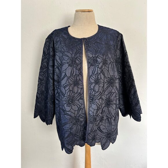 Chicos Women's Sz 3 Open Front blue Cardigan - Picture 1 of 9